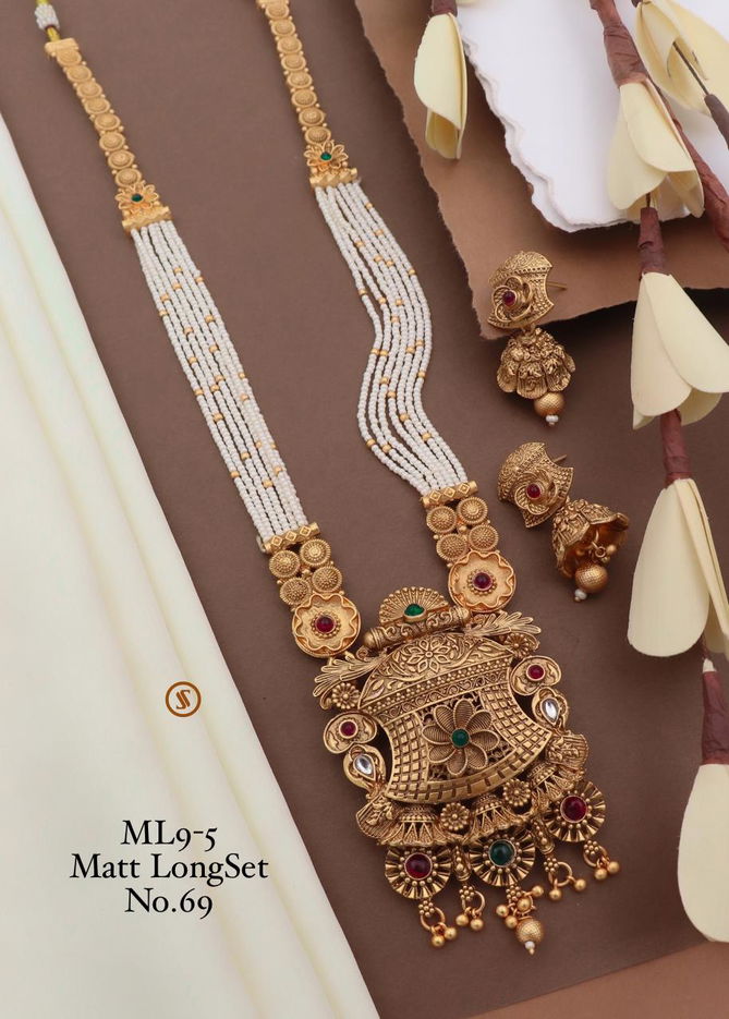 ML9 Designer Matte Moti Long Set Wholesale Price In Surat
